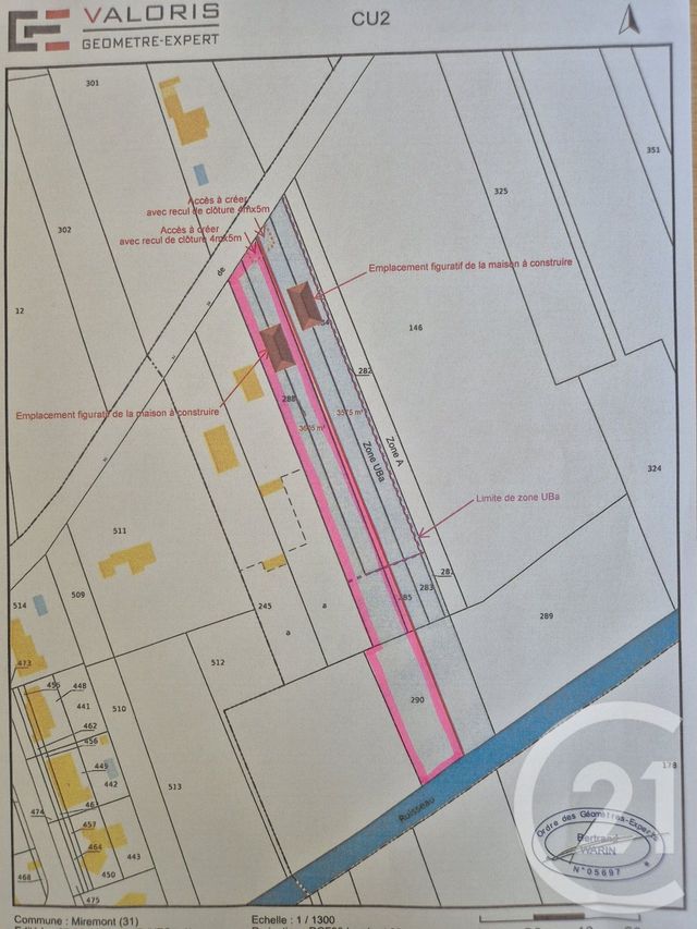 terrain à vendre - 3605.0 m2 - MIREMONT - 31 - MIDI-PYRENEES - Century 21 Act Immobilier